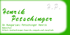 henrik petschinger business card